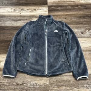 TNF The North Face Blue Womens S Plush‎ Fleece Teddy Hikercore Turtleneck Jacket